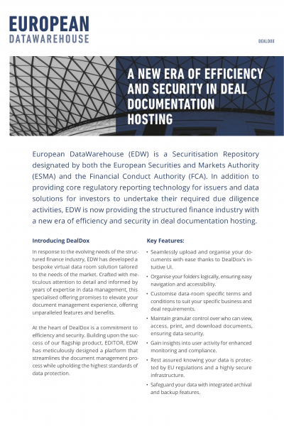 european datawarehouse_dealdox_efficiency & security in deal documentation hosting_page_1